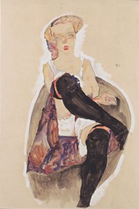 Ragazza con gambe incrociate da Egon Schiele